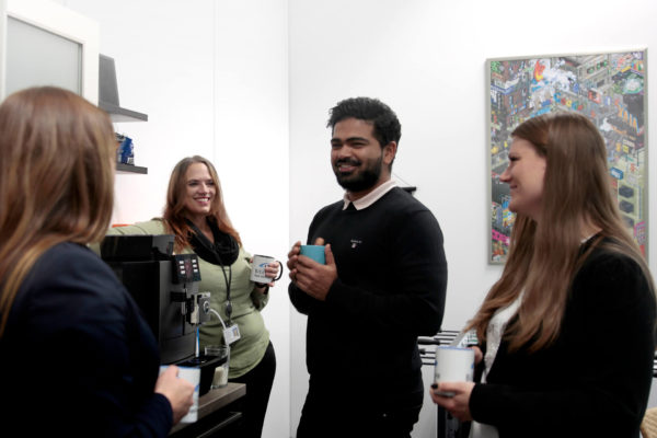 short coffee talk in the BitifEye kitchen with colleagues